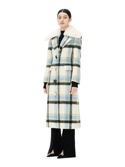 YES BY YESIR luxury autumn winter sea salt plaid wool coat - Maillk