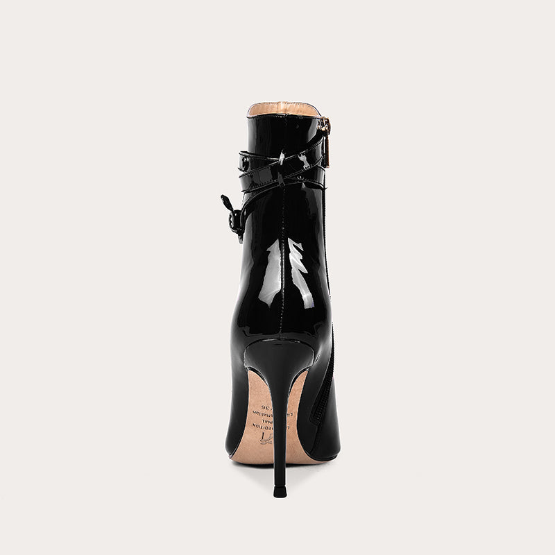 Short black boots patent leather sweet cool gorgeous boots- Zara