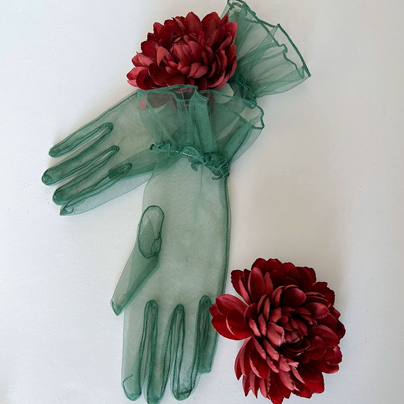 Le Palais Vintage Retro See-through Gauze Lace Gloves-Molly.