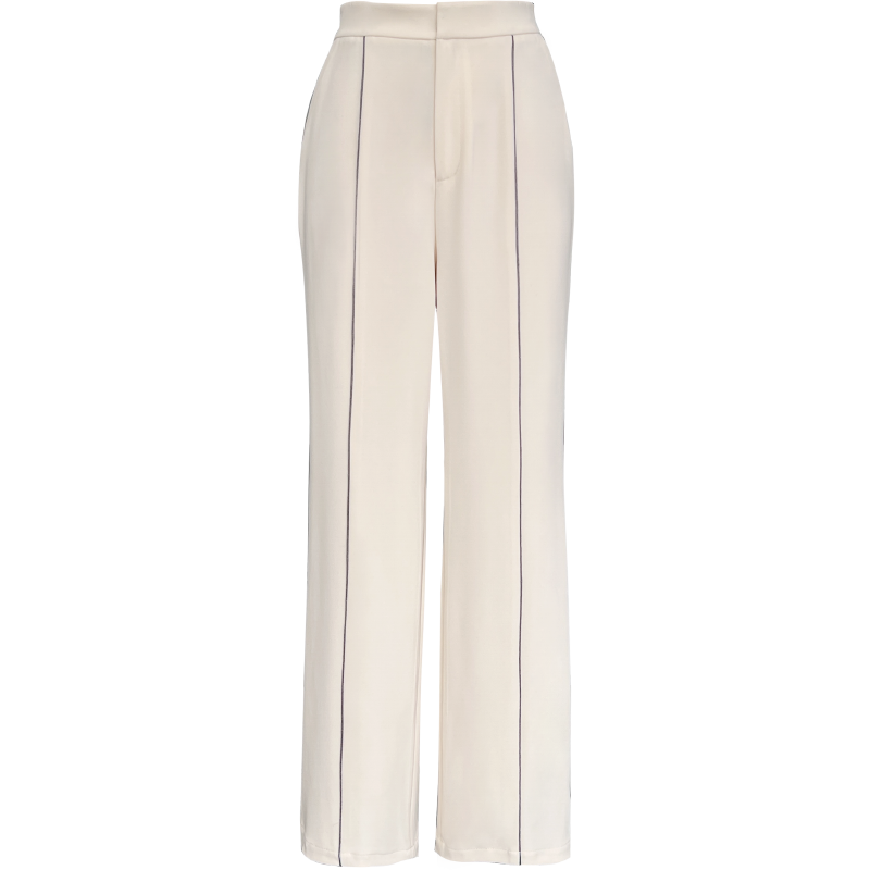 White suit trouser high-end drape wide-leg pants - Mocami