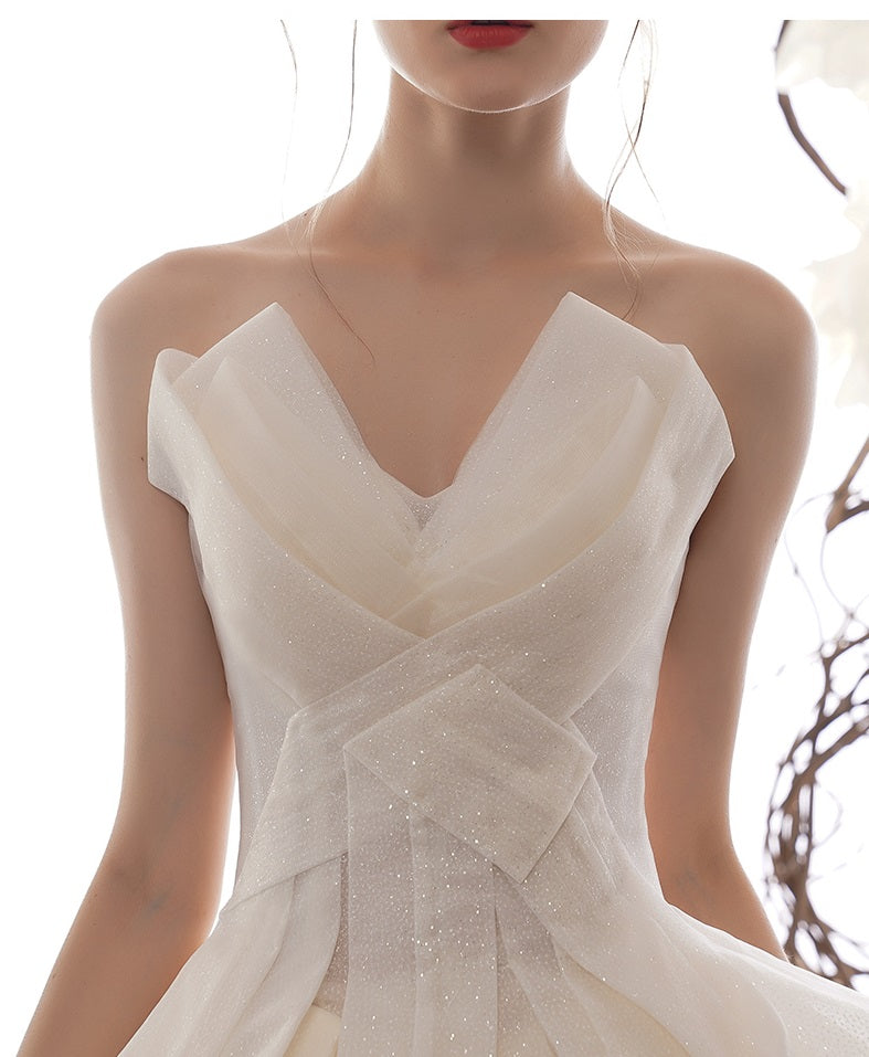 Early Spring 2023 tube top main wedding dress new bride super fairy trailing dress - Zhuohua