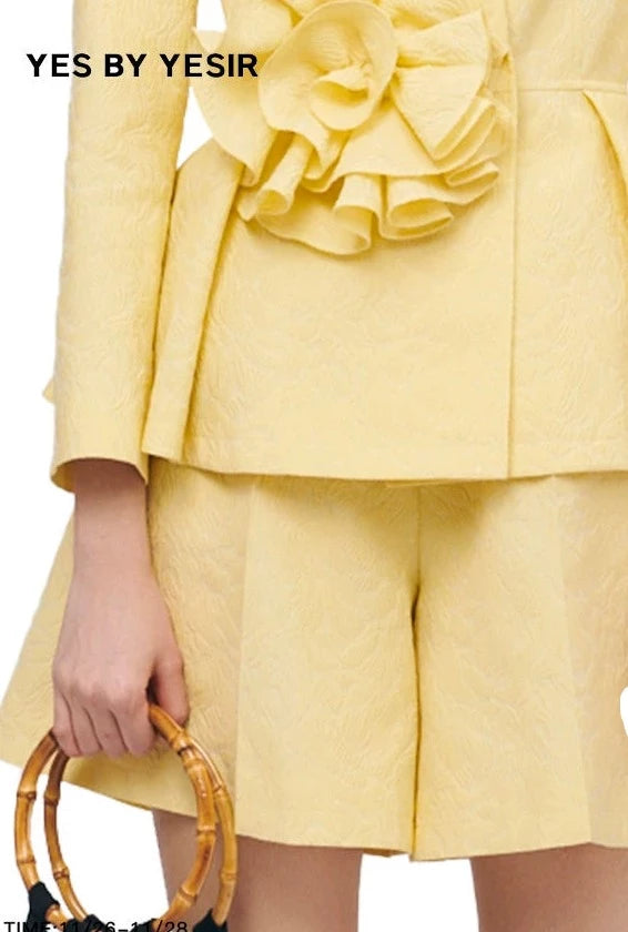 YES BY YESIR elegant simple classic light dress shorts - Amal