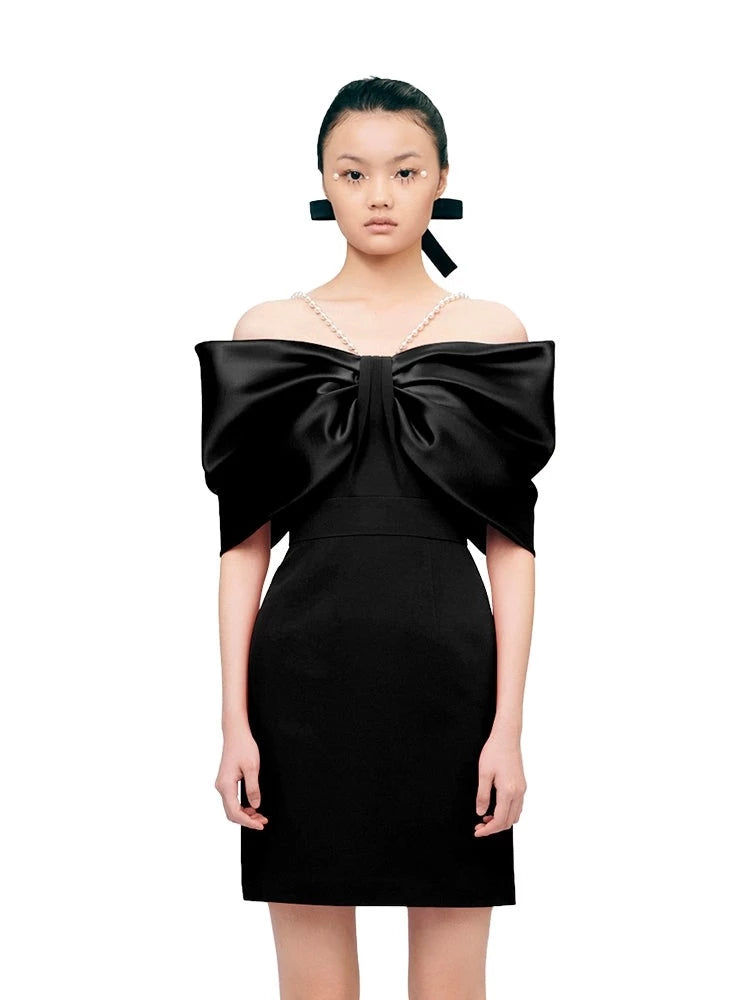 YES BY YESIR designer luxury engagement off-shoulder cocktail formal wedding guest dress -Liu
