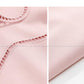 pink lapel sleeves hollow large trumpet sleeves statement elegant dress- Lona
