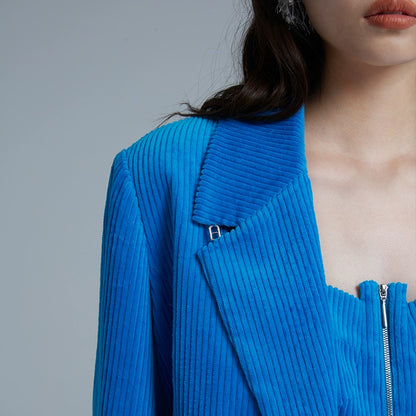 LEDIM W corduroy blue blazer jacket - Nella