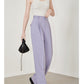 Lavender Purple high-quality straight-leg high-waisted pants - Soie