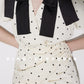 Classics black bow embellishment polka dot dress - Sala