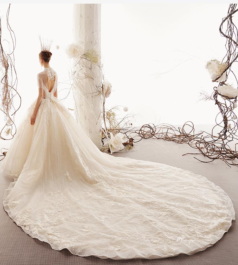 Glamourous wedding dress unique Evening dress off shoulder boned corset beaded ball gown   - Vibra