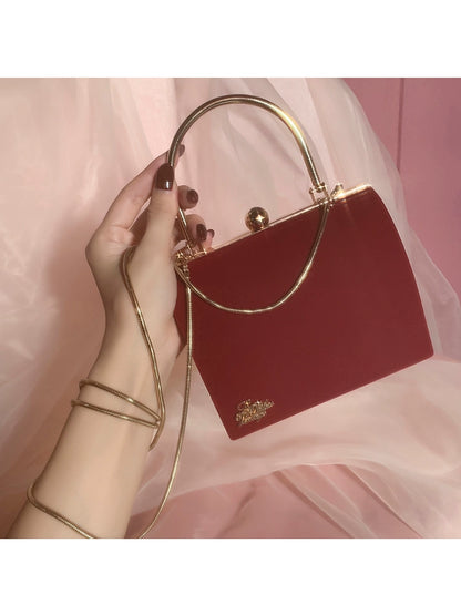 Le Palais Vintage Original Retro Delicate Velvet Crossbody Handbag-Diane.