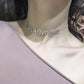 Le Palais Vintage Original exquisite super fine full diamond sparkling letter necklace clavicle chain