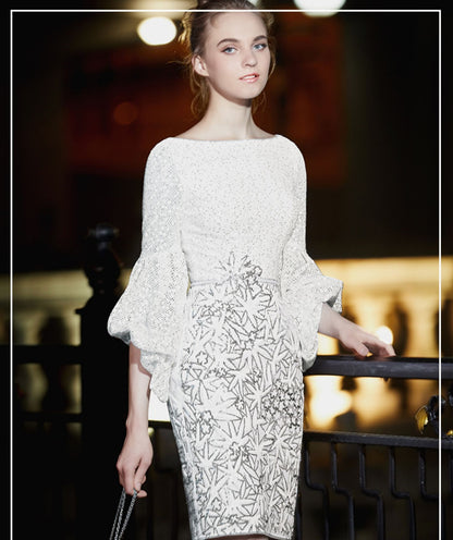 Stylish high-end dress a new bridesmaid short skirt design- Amno