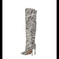 Fab Fei autumn and winter pointed-toed women's zebra stripes over-the-knee boots- Zela