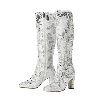 B-FEI  two double-sided flash boots thick heel boots- Bolivia