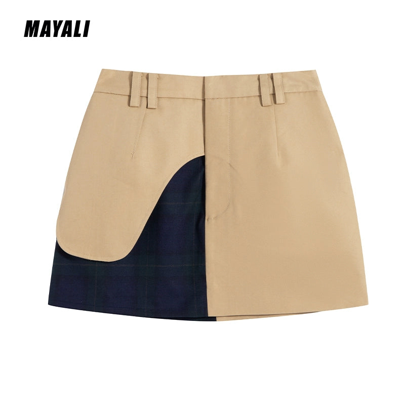 MAYALI paneled structure, niche short contrast skirt - Shilo