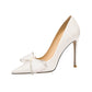 Lily White Butterfly Wedding Shoes High Heels Women's- Harper