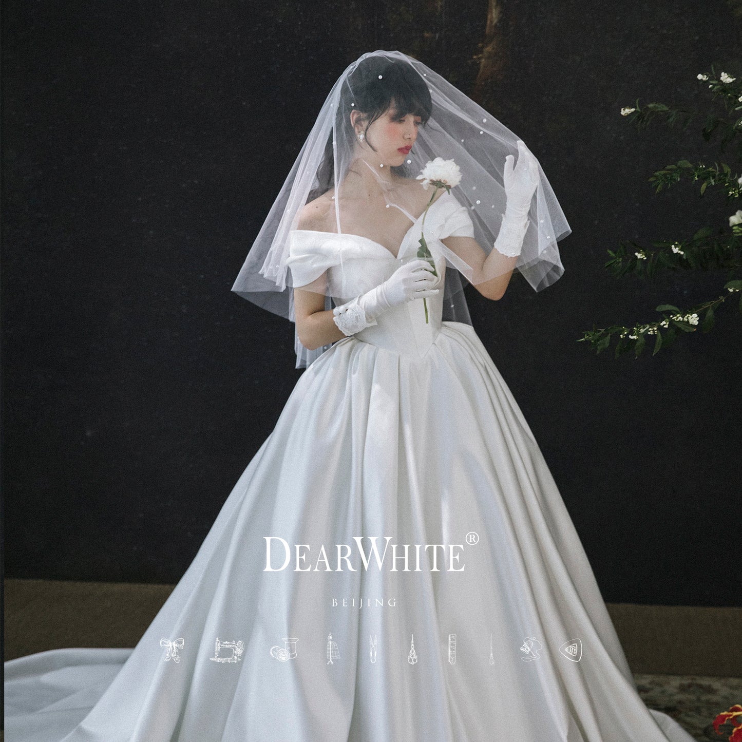 Early Spring 2023 Original one-shoulder wedding dress bridal satin- First Sight
