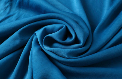 Flowy lake blue high neck 1940s vintage retro inspired fau  midi wrap dress - Kenji