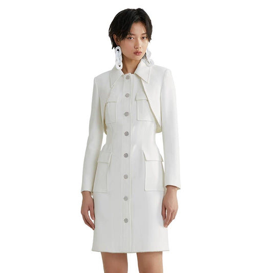 YES BY YESIR belt diamond chain two-piece windbreaker Dress - Hongjie.