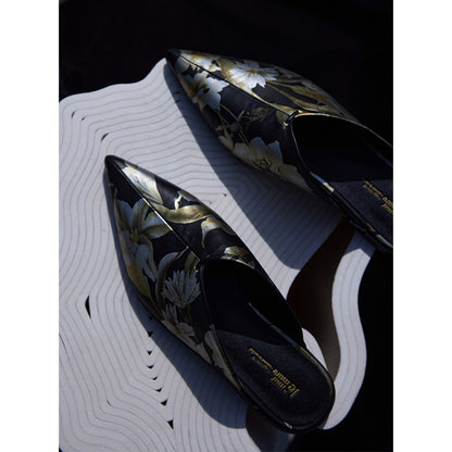 Retro Muller shoes slip sheepskin slippers leather shoes- Jan