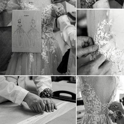 Early Spring 2023 Original bridal summer small trailing go-out yarn lace wedding dress- Lora