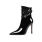 Short black boots patent leather sweet cool gorgeous boots- Zara