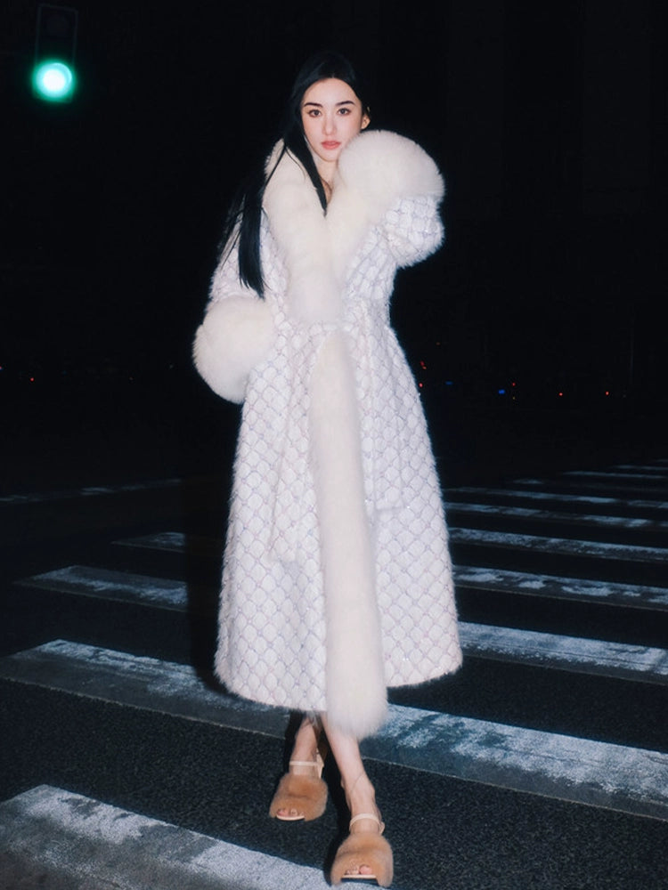 Wardrobes by Chen Elegant White Long Sleeve  Autumn Coat-Bala