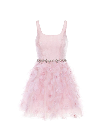 Wardrobes by Chen Elegant Pink Long Sleeve Short Jacket/Ruffle bridal Dress-Maggy