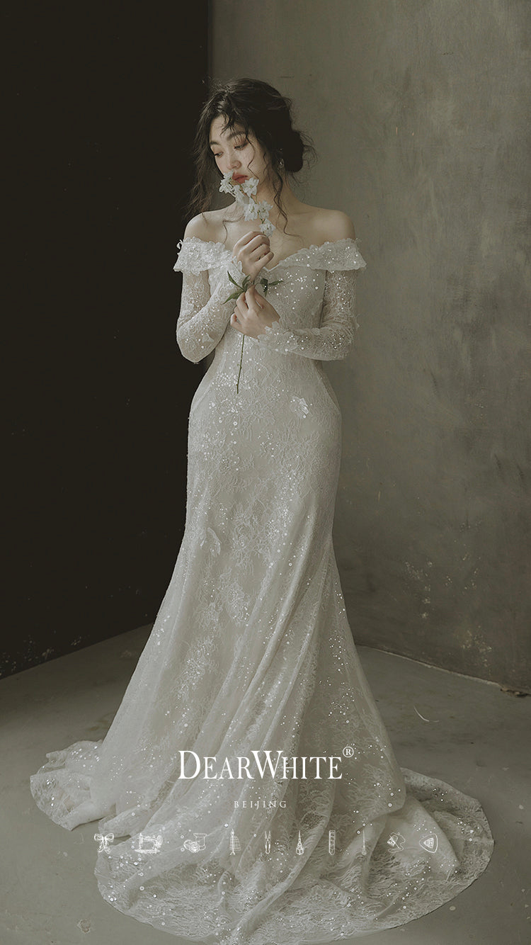 Early Spring 2023 original one-shoulder bride two-wear dress mermaid w GOOD GIRL REBEL Early Spring 2023 original one-shoulder bride two-wear dress mermaid w GOOD GIRL REBEL