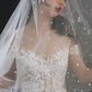 Early Spring 2023 Style Extra Long Headgear Wedding Dress- Cloud Cherry