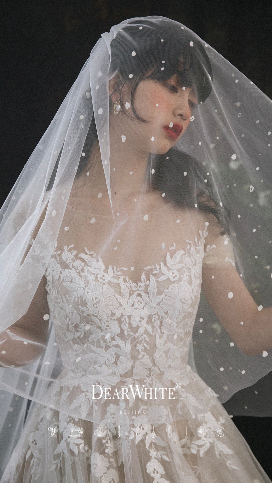Early Spring 2023 Style Extra Long Headgear Wedding Dress- Cloud Cherry