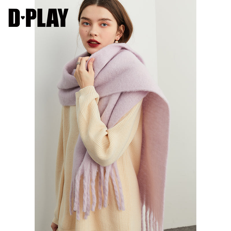 DPLAY cotton candy soft sticky tassel thick winter scarf - Hana