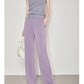Soft drape elastic purple straight suit pants - Silva