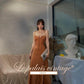 High-class elegant clay slit slip retro vintage bustier dress - WB