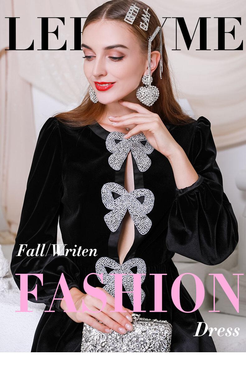 Elegant Sexy Fashion Handmade Bow Slim Princess Puff Dress cocktail lbd little Black Dress Dinner Party -Lucian L Elegant Sexy Fashion Handmade Bow Slim Princess Puff Dress cocktail lbd little Black Dress Dinner Party -Lucian L