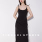 High-end luxury silver beaded satin dyed ostrich feather vintage backless black dress - Pavail