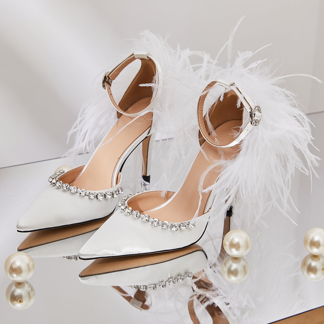 Feather Strap Low Block Heel Two Parts | Boohoo UK