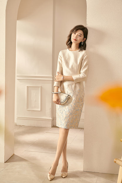 Autumn Jacquard Luxury Dress- Mia