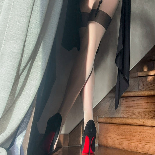 Le Palais Vintage High End Sexy Fake Garter Transparent Skin Open Pantyhose-Gracia