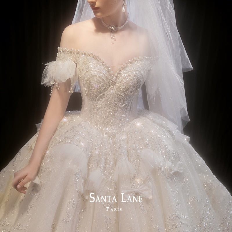 One-shoulder court style retro high-end wedding dress-Ibaraqui XS / No Trail One-shoulder court style retro high-end wedding dress-Ibaraqui XS / No Trail