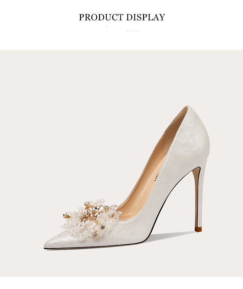 lily white opening hours Lily White beaded high-heeled stiletto pointed toe wedding bridal shoes