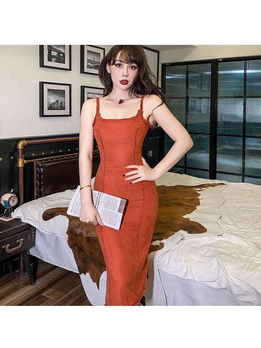 Le palais pumpkin orange bodycon dress - zeba