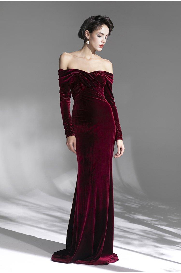 Velvet Gown For Bride Xscape L95118 Womens Burgundy Velvet Off-the-Shoulder Maxi Dress Size Velvet Gown For Bride Xscape L95118 Womens Burgundy Velvet Off-the-Shoulder Maxi Dress Size