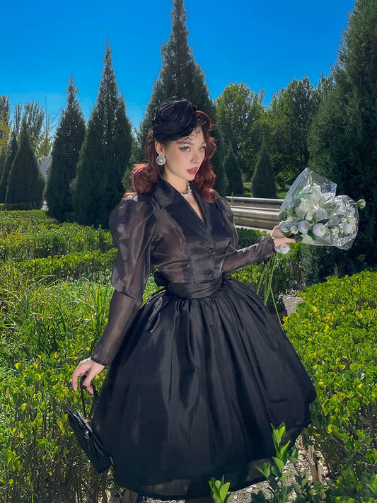 Le Palais Vintage Luxury Retro French Style Peach High Waist Skirt-Geraldine