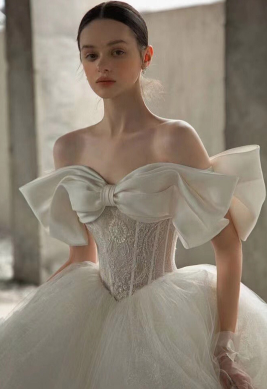 Early Spring 2023 new bridal French style high-end tube top one-shoulder dress - Butterfly Girl