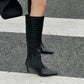 B-FEI niche original designer autumn and winter fashion boots straight boots tall pointed toe high-heeled- Coli
