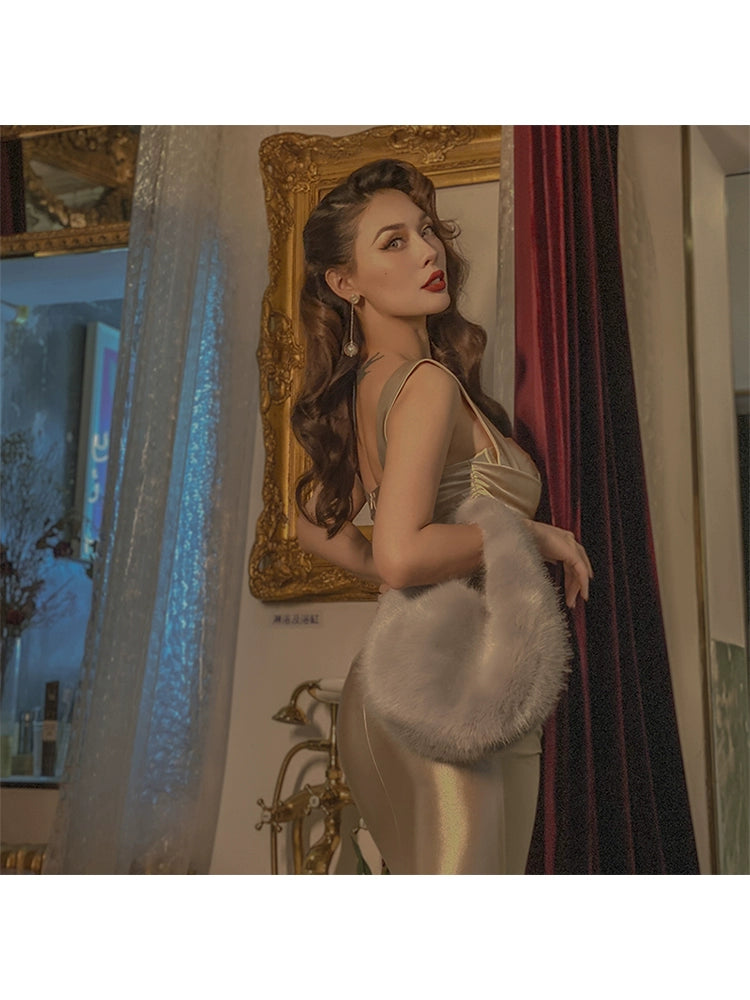 Le Palais Vintage Luxury Retro Casual Plush Bag-Kiki.