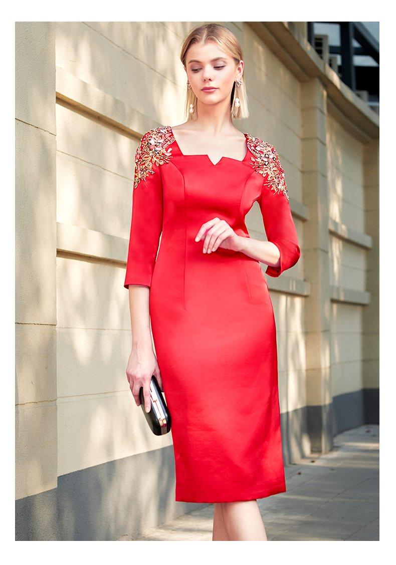Siduo elegant high end red dress - satia