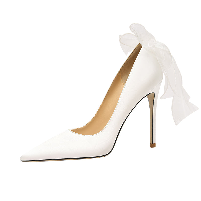 Wedding dress white high heels wedding shoes high-end- Litra