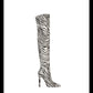 Fab Fei autumn and winter pointed-toed women's zebra stripes over-the-knee boots- Zela