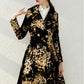 Autumn winter flloral 1950's audrey hepburn double breasted coat vintage jacket dress - Madlyn